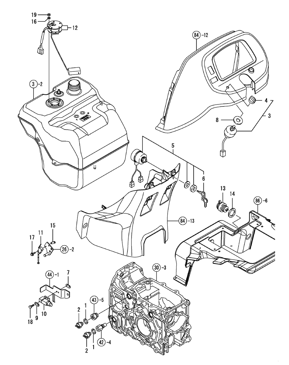 Switch-1 Diagram and Parts List for SX3100 54ALB4S727-54ALB4SW727-54ALB4SX727-54ALB4SY727-54ALB4SZ727-54AMB4S727-54AMB4SW727-54AMB4SX727-54AMB4SY727-54AMB4SZ727 Cub Cadet Lawn Tractor